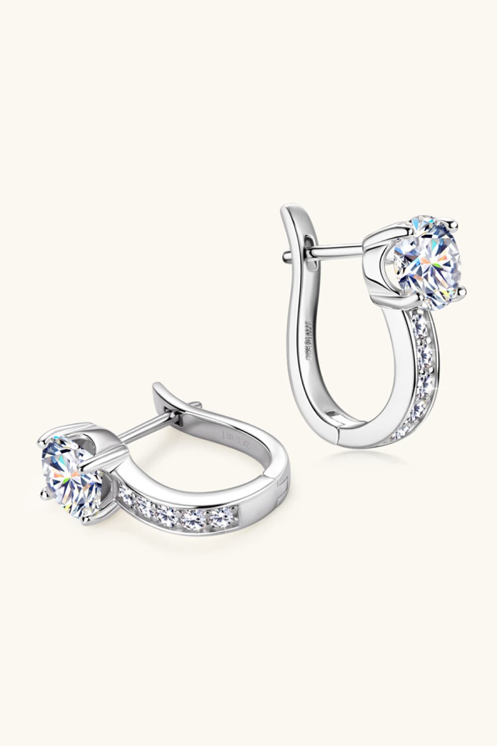 carat moissanite earrings – 925 silver