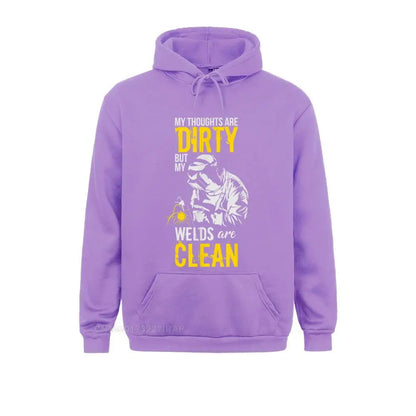 My Thoughts Are Dirty But My Welds Are Clean Funny Welder Hoodie Sweatshirts For Student Funny Hoodies Funny Casual Sportswears