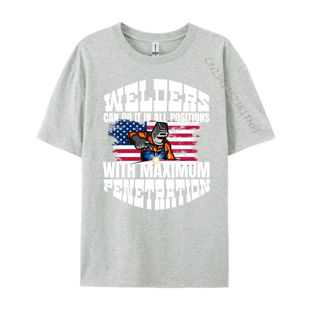Welders Fabrication Steel Mig Arc Tig Welding Metal Workers Vintage T Shirt Men Man Men Clothing Illustration Tee Men's Clothing