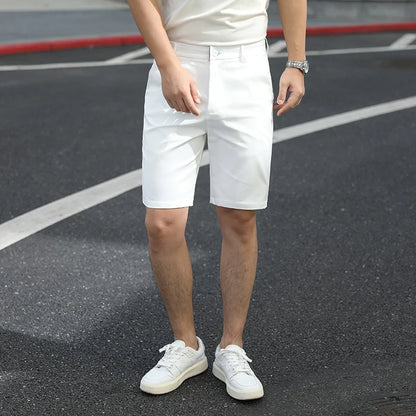 2025 New Summer Solid Shorts Men High Quality Casual Business Social Elastic Waist Men Shorts 10 Colors Beach Short
