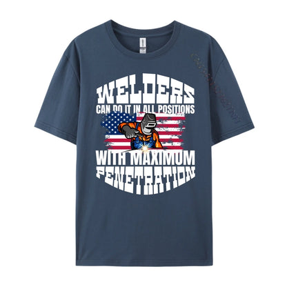 Welders Fabrication Steel Mig Arc Tig Welding Metal Workers Vintage T Shirt Men Man Men Clothing Illustration Tee Men's Clothing