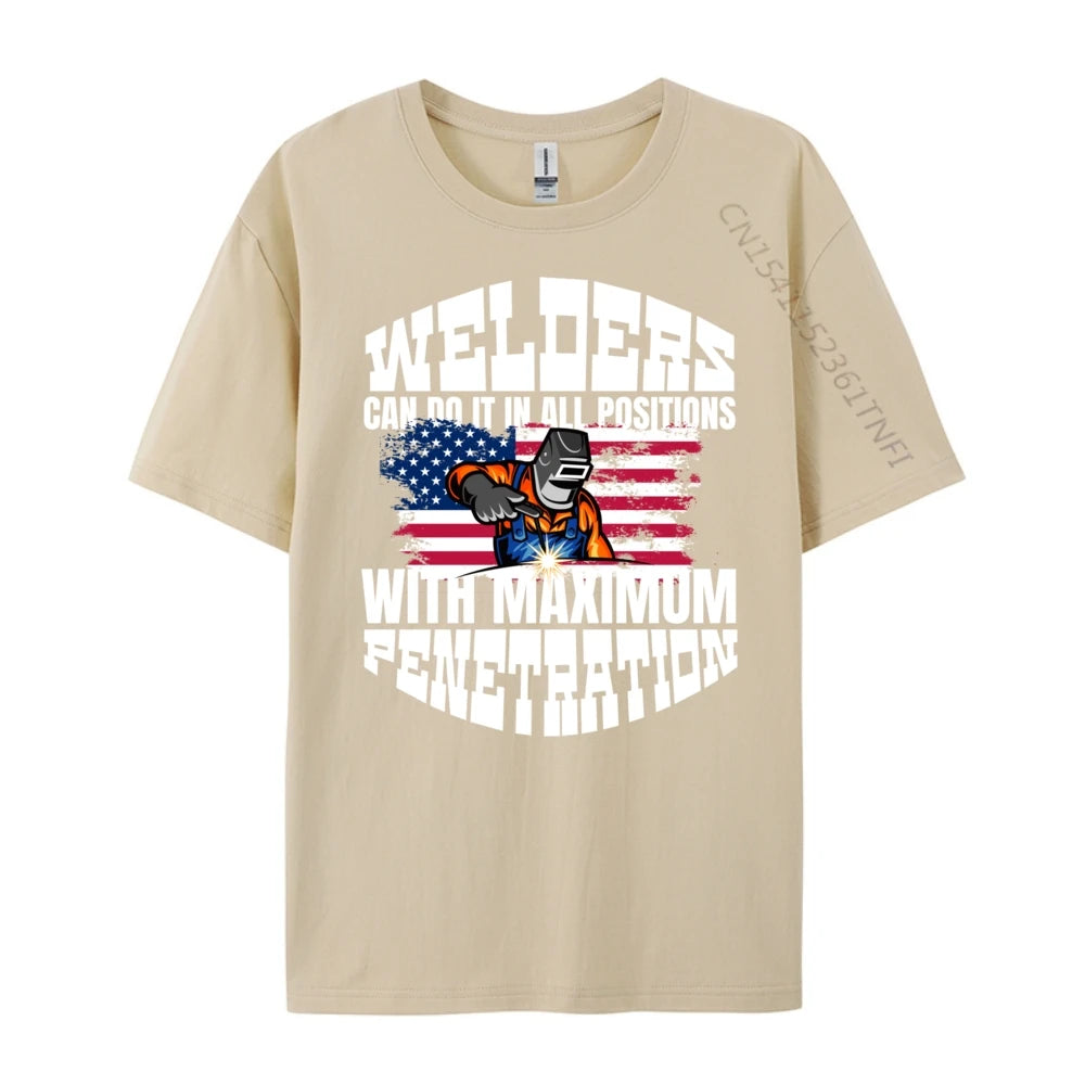 Welders Fabrication Steel Mig Arc Tig Welding Metal Workers Vintage T Shirt Men Man Men Clothing Illustration Tee Men's Clothing