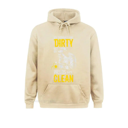 My Thoughts Are Dirty But My Welds Are Clean Funny Welder Hoodie Sweatshirts For Student Funny Hoodies Funny Casual Sportswears