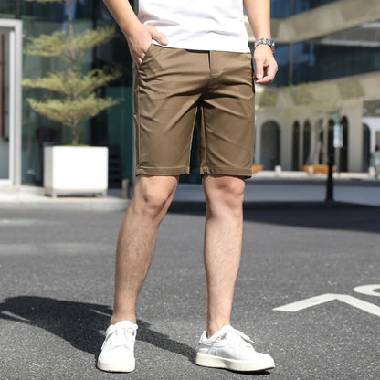 2025 New Summer Solid Shorts Men High Quality Casual Business Social Elastic Waist Men Shorts 10 Colors Beach Short