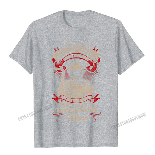 “Grey cotton t-shirt with funny welder-themed graphic on the back, available in multiple colors”