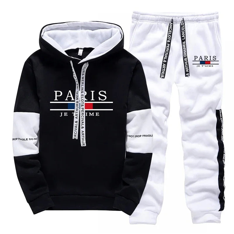 Hot Sale Men's Tracksuit Hooded Long Sleeves Casual Single Piece Sports Sweatshirts And Daily Sweatpants Comfort Outdoor Jogging