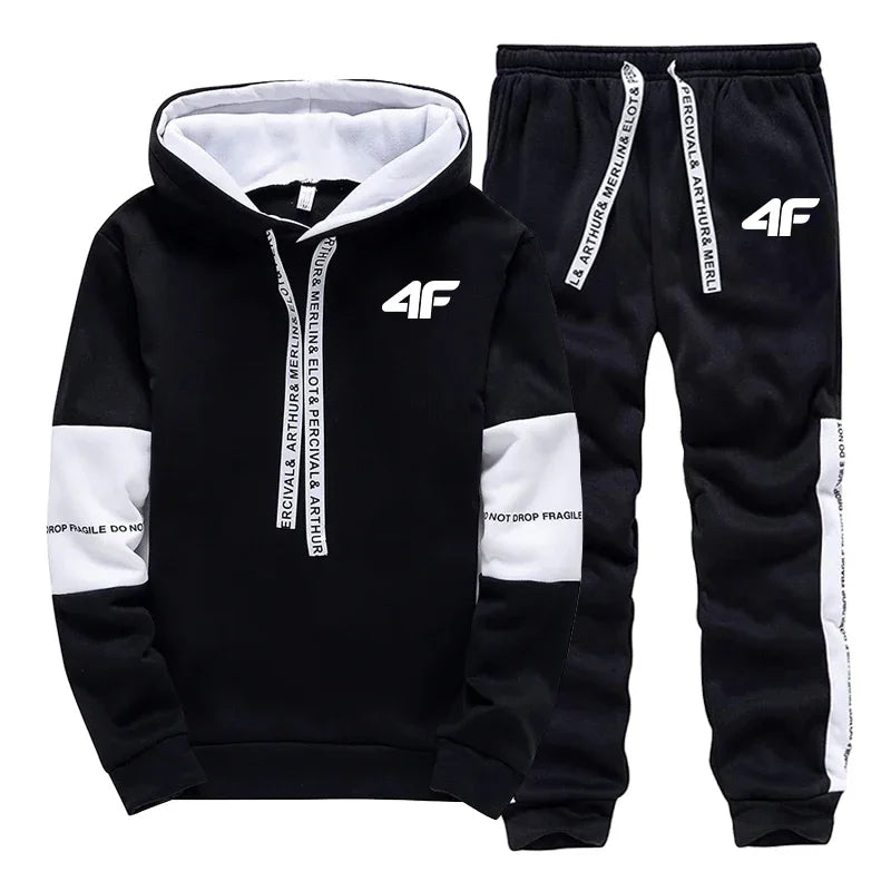 Hot Sale Men's Tracksuit Hooded Long Sleeves Casual Single Piece Sweatshirts And Daily Sports Sweatpants Comfort Outdoor Jogging