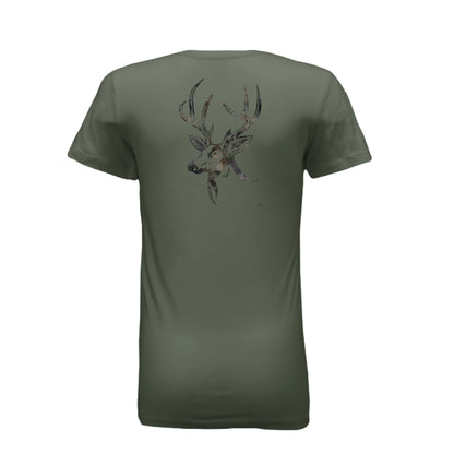 Women’s Timber Splash Burst Camo Buck T-Shirt