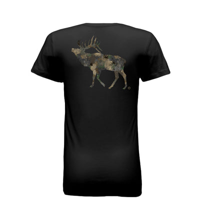 Women's Forest Splash Burst Camo Elk T-Shirt